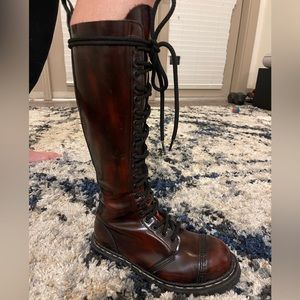 Knee high leather Gripfast burgundy boots women’s size 9 / men’s size 7